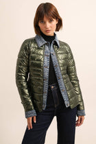 Metallic and Denim Jean jacket: Navy Blue