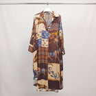 Equestrian print shirt dresses in viscose and silk -Made in Italy