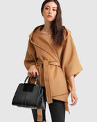 Jackson Landing Wool Blend Cape Coat: ONE SIZE - Caramel