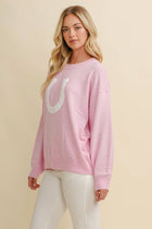 On Order-Horse Shoe Pullover Sweater - Brown