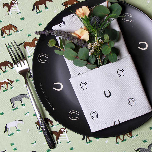 Lucky Cream Napkins - Set of Four - Equestrian Home Decor
