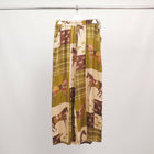 Wide equestrian print pants in viscose and silk