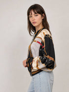 Flowing zip-up jacket KD9160VS-11: Noir