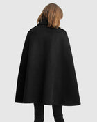 Black Double breasted Wool Blend Cape: S-M M-L