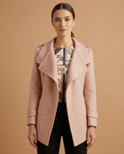 Wool Blend Blush Pink Moto Elegant Coat