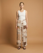 Wide Equestrian Print Pants in Viscose and Silk- One size