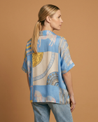 Printed Satin Tunic with a Flowing Cut