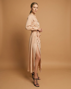 Maxi Shirt Dress - Champagne