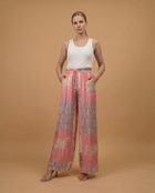 Wide Equestrian Print Pants in Viscose and Silk- One size