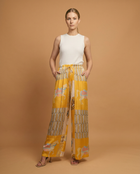 Wide Equestrian Print Pants in Viscose and Silk- One size