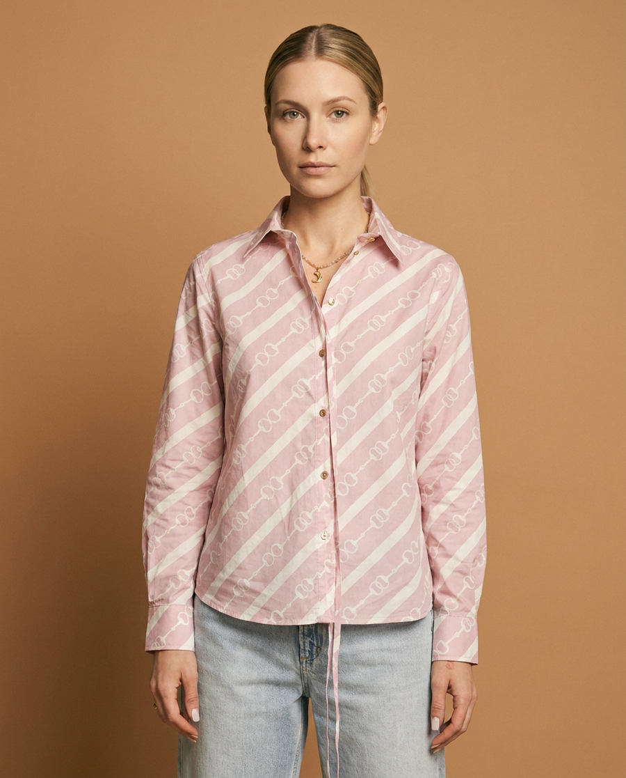 Secretariat Poplin Shirt - Horsebit (Dusty Rose)