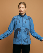 Equestrian Blue / Black Trotter Reversible Zipper Sweater