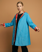 Orange Gallop Reversible Zipper Hooded Rain Coat
