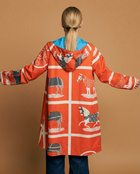 Orange Gallop Reversible Zipper Hooded Rain Coat