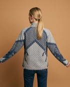 Blue Giddy Up Zipper Sweater Reversible